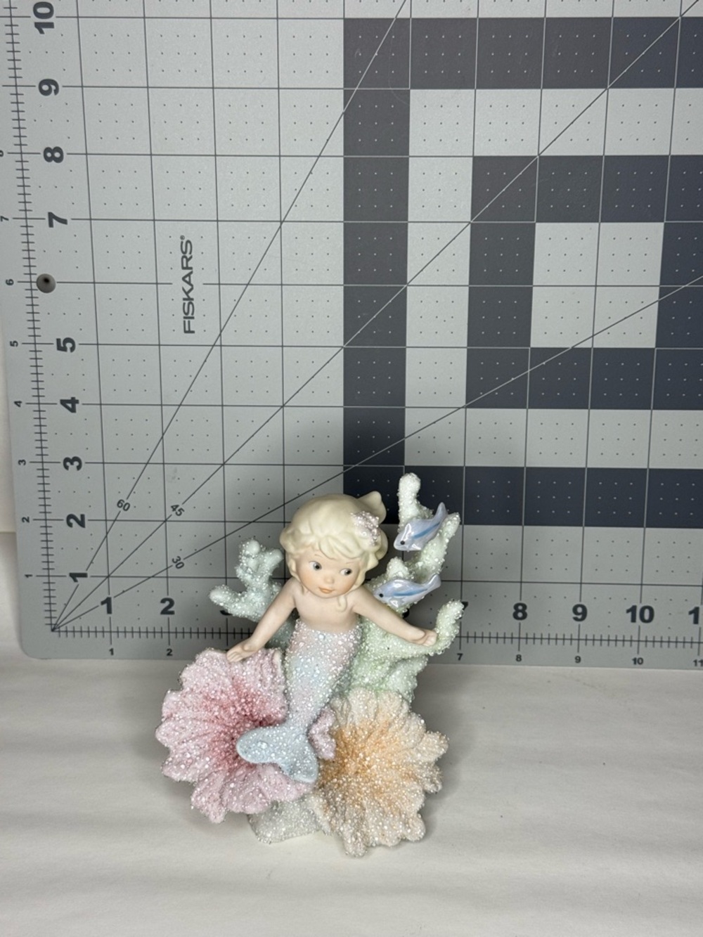 Enesco Coral Kingdom Mermaid Figurine “Selinda” with Pastel Coral Accents